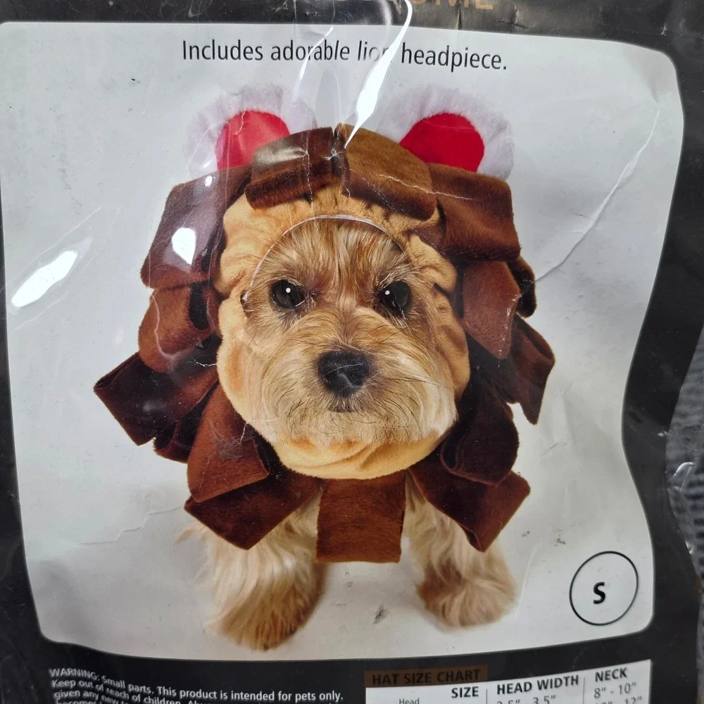 Anit Accessories Lion Dog Costume Headpiece Brown Sizs Small Lion Mane New